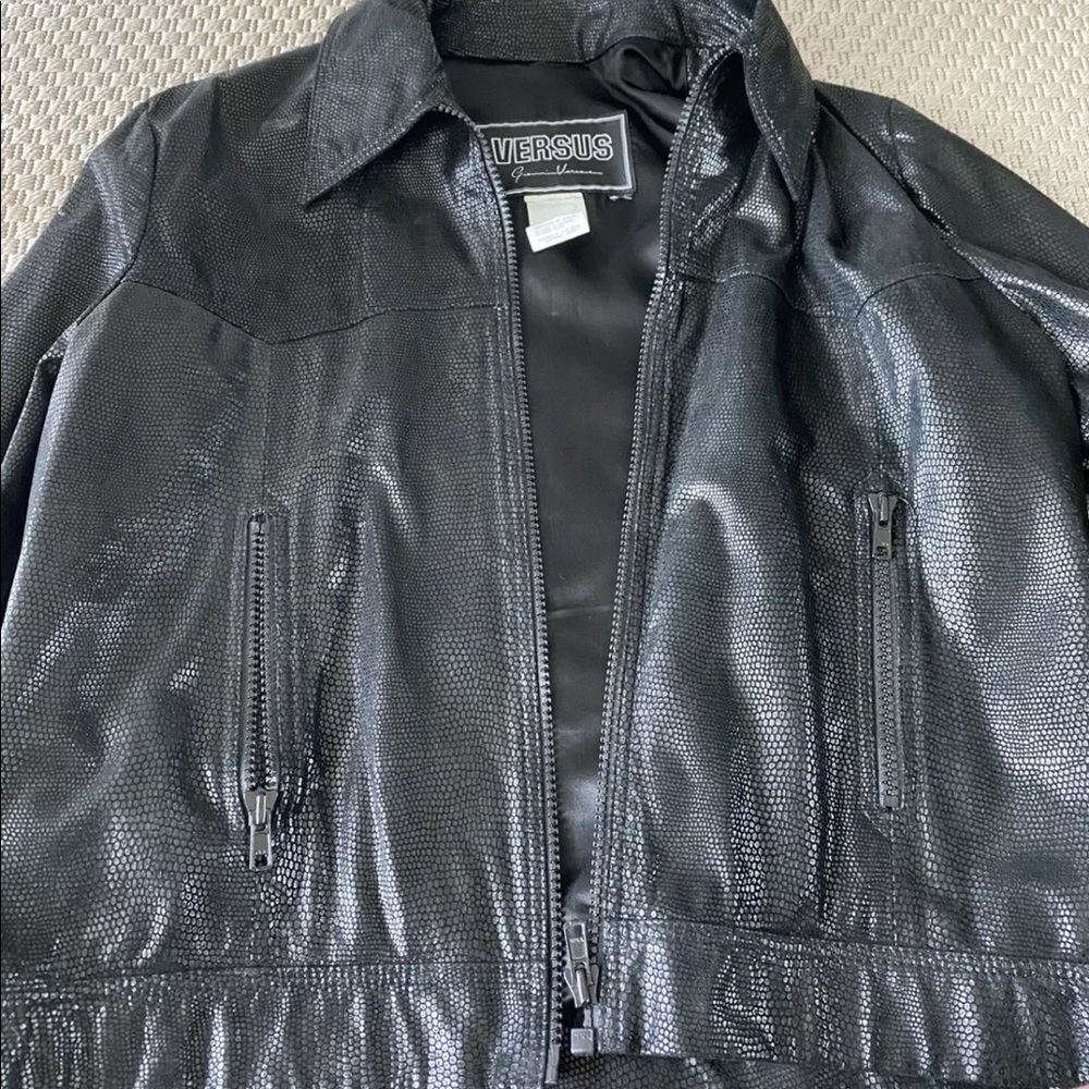 Men’s leather Versace versus jacket
